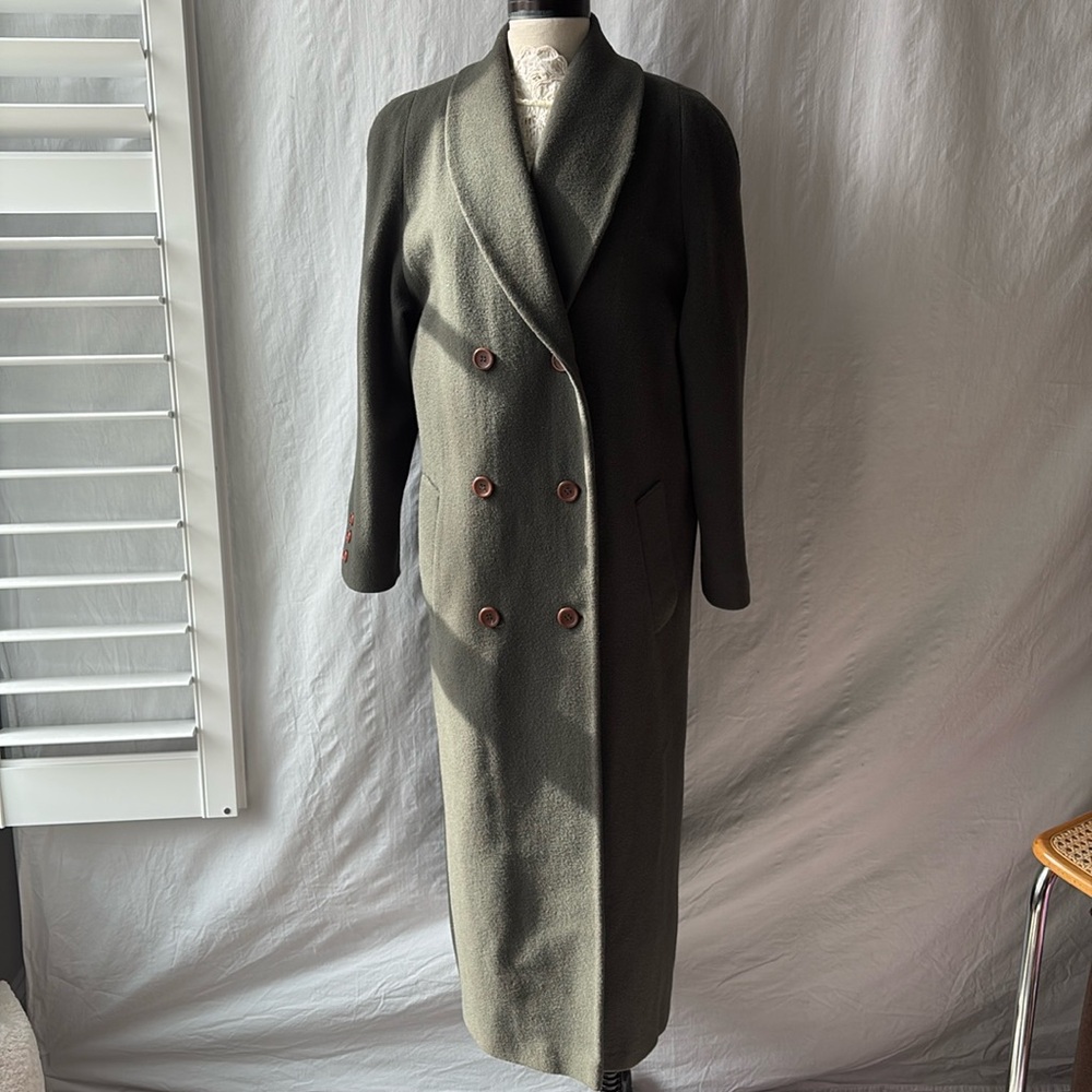 Vintage women’s Preston & York wool full length double breasted jacket